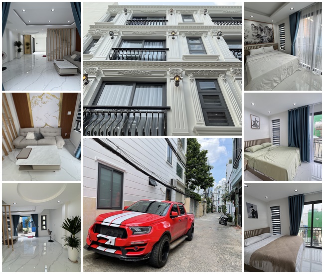 Biệt thự mini 3 lầu, t.kế Tân Cổ Điển, Full n.thất, hẻm ôtô Cầm Bá Thước - Cạnh Phố Ẩm Thực PXLong